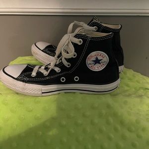 Black Converse All Stars. Youth size 1. High tops